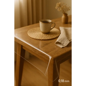 Pvc Şeffaf Masa Kalın Örtüsü Kaymaz Taban, Tüm Ebatlar 180 Micron 0,18 mm