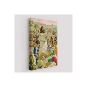 Rab İsa Binlerce Kişiyi Birkaç Ekmek ve Balıkla Doyuruyor Tablo Jesus Christ -6386