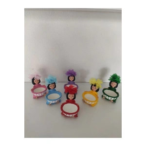 Renkli Çicekli Lokumcu Kiz Kahve Yani Sunumluk