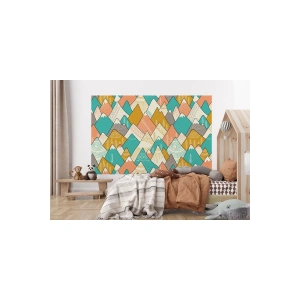 Renkli Dağlar Çizim Çocuk Ve Bebek Odası Duvar Kağıdı-5715