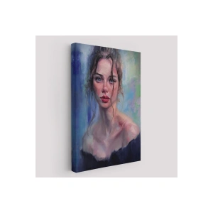 Renkli Gözlü Güzel Kadın Dekoratif Duvar Tablosu-6368