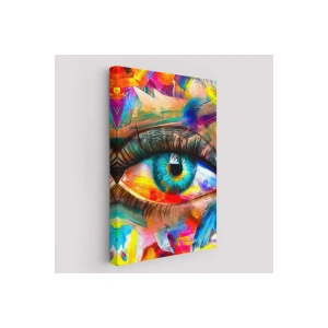 Renkli Yağlıboya Görünümlü Göz Tablosu-6329