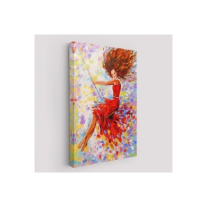 Salıncaktaki Kırmızı Elbiseli Kız Tablosu-6317