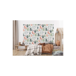 Sevimli Doğa Hayvanları Temalı Öğretici Çocuk Odası Duvar Kağıdı-5723