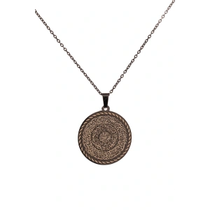 Siyah Hilye-i Şerif Yazılı Paslanmaz Kararmaz Çelik Kolye Çelik Zincir (Unisex)