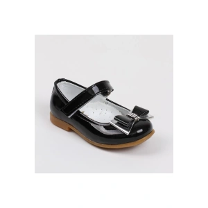 Siyah Kız Çocuk Bebe Ortopedik Babet Ayakkabı