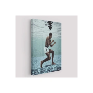 Su Altında Antreman Yapan Boksor Muhammet Ali Duvar Tablosu-6234