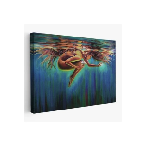 Su Altındaki Kadın Dekoratif Duvar Tablosu-6653