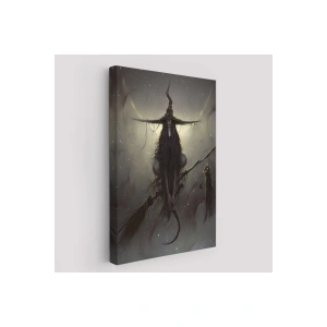 Süpürge ile Uçan Cadı ve Kedisi, Cadılar Bayramı Hediyesi, Hellowen Tablo -6287