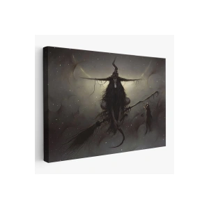 Süpürgesinde Uçan Cadı Tablosu, Witches Halloween-6564