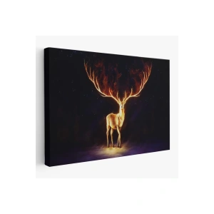 Sürreal Sarı Geyik Tablosu-6649