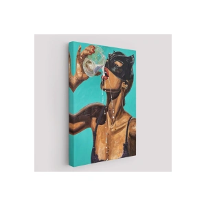 Süt İçen Sexi Kadın Dekoratif Duvar Tablosu-6232