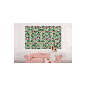 Tropikal Çiçekli Ağaç Yaprakları Duvar Kağıdı-5567