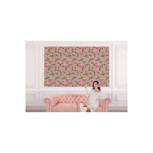 Tropikal Çiçekli Ağaç Yaprakları Duvar Kağıdı-5572