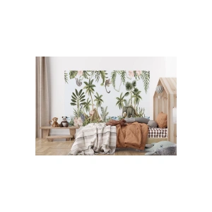 Tropikal Orman Bitkileri ve Hayvanları Çocuk Odası Duvar Kağıdı-5615