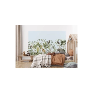 Tropikal Orman Bitkileri ve Hayvanları Çocuk Odası Duvar Kağıdı-5617