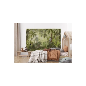 Tropikal Orman Bitkileri ve Hayvanları Çocuk Odası Duvar Kağıdı-5639