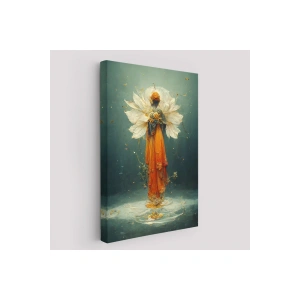 Turuncu Kıyafetli Sürreal Kadın Tablosu-6378