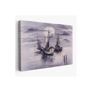 Venedik  İtalya Yelkenli Limanı Yağlı Boya Görünümlü Tablo-1200