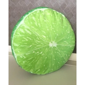 Yeşil Limon Desenli Dekoratif Çok Amaçlı Yer Bahçe Balkon Kamp Minderi Çapı 65 cm
