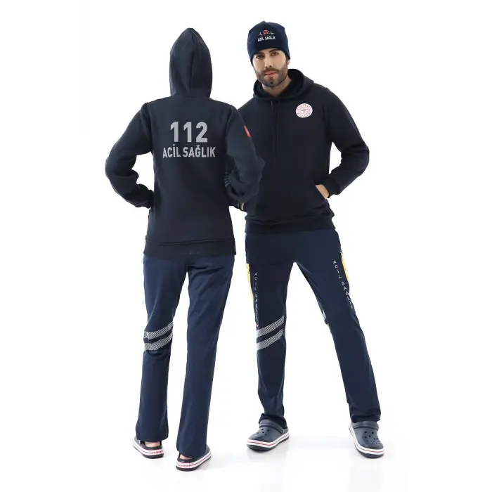 112 Acil Sağlık Unisex Kapüşonlu Sweatshirt - Lacivert