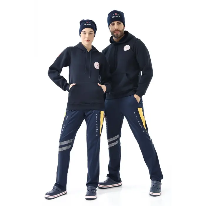 112 Acil Sağlık Unisex Kapüşonlu Sweatshirt - Lacivert