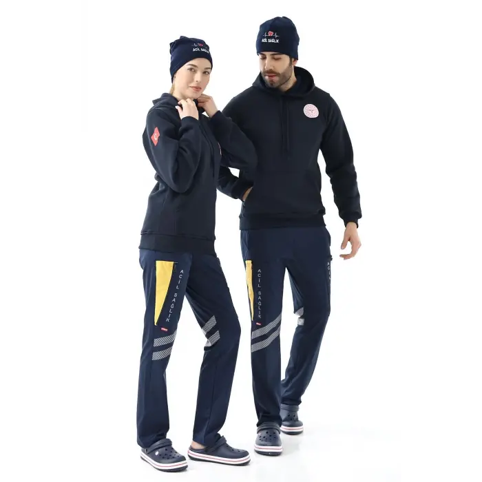 112 Acil Sağlık Unisex Kapüşonlu Sweatshirt - Lacivert