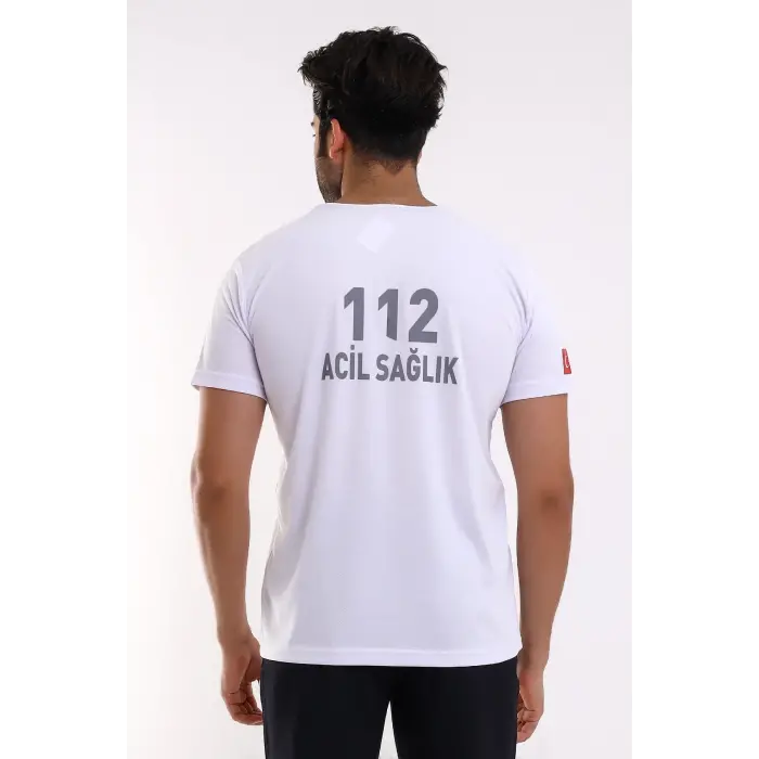 112 Dry Touch Unisex Kısa Kol Tshirt - Beyaz