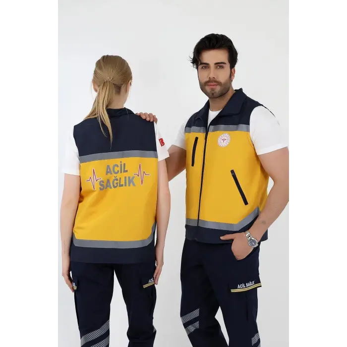 Acil Sağlık Unisex Yazlık Yelek - Sarı