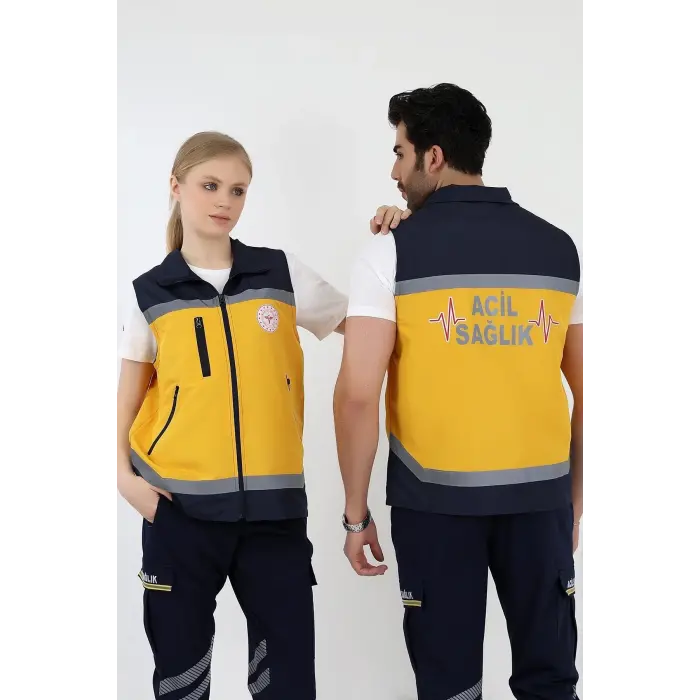 Acil Sağlık Unisex Yazlık Yelek - Sarı