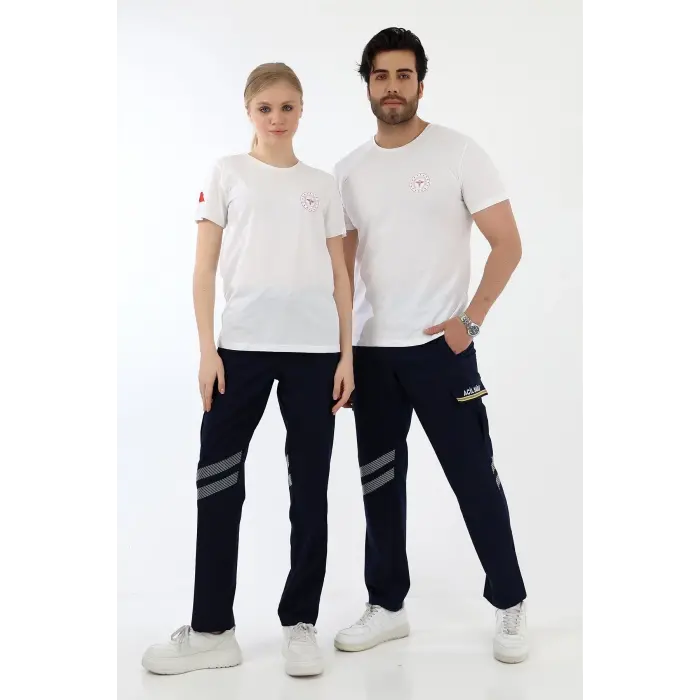 Acil Sağlık Yuvarlak Yaka Penye Kısa Kol Tshirt - Beyaz