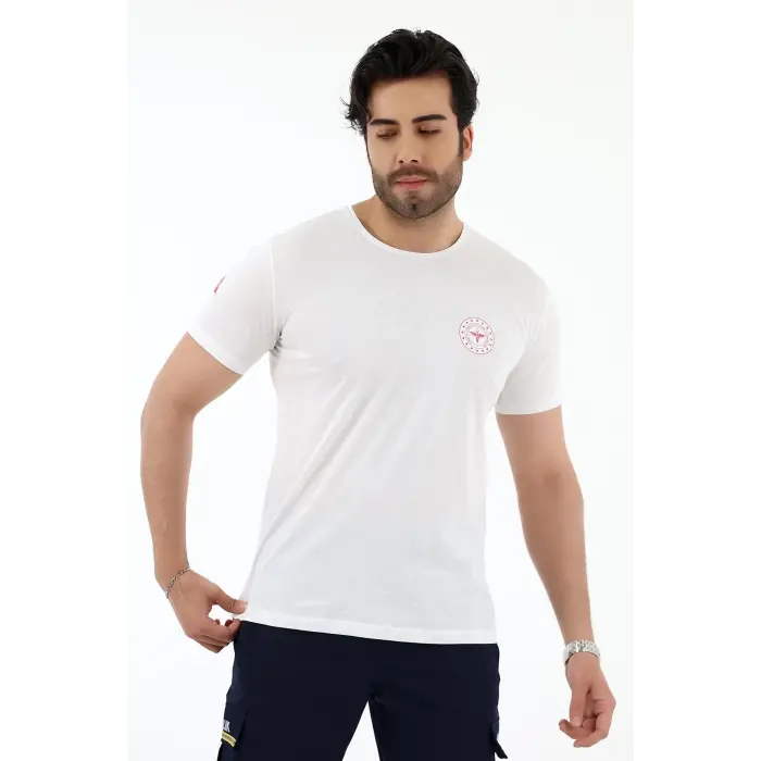 Acil Sağlık Yuvarlak Yaka Penye Kısa Kol Tshirt - Beyaz