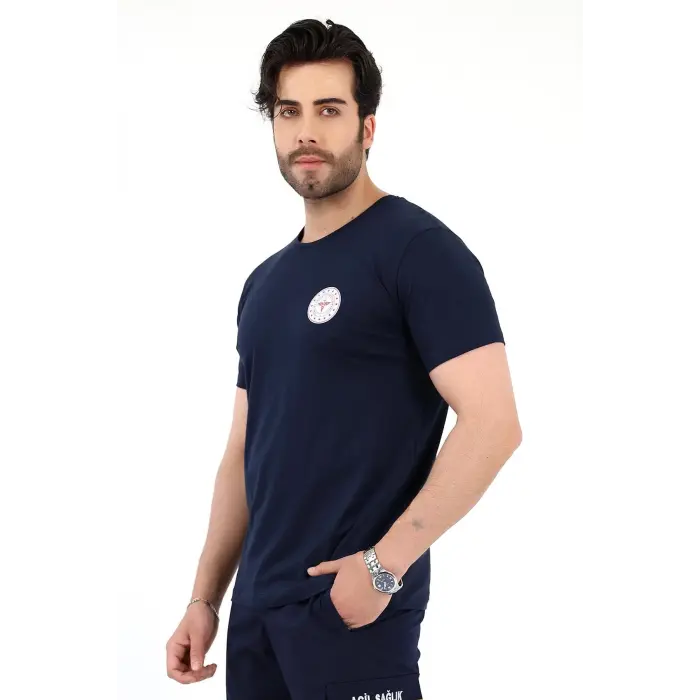 Acil Sağlık Yuvarlak Yaka Penye Kısa Kol Tshirt - Lacivert