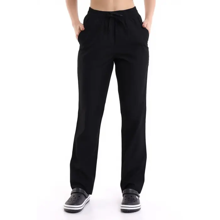 Alpaka Unisex Pantolon Bel Lastikli - Siyah