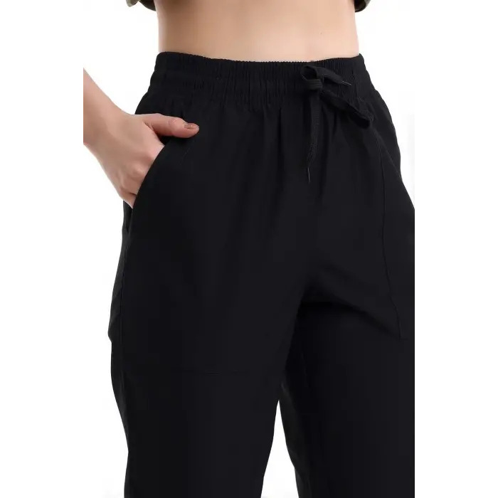 Alpaka Unisex Pantolon Bel Lastikli - Siyah