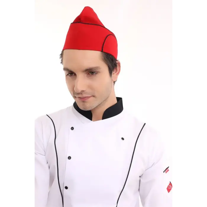 Aşçı Kayık Kep - Kırmızı Siyah Biyeli