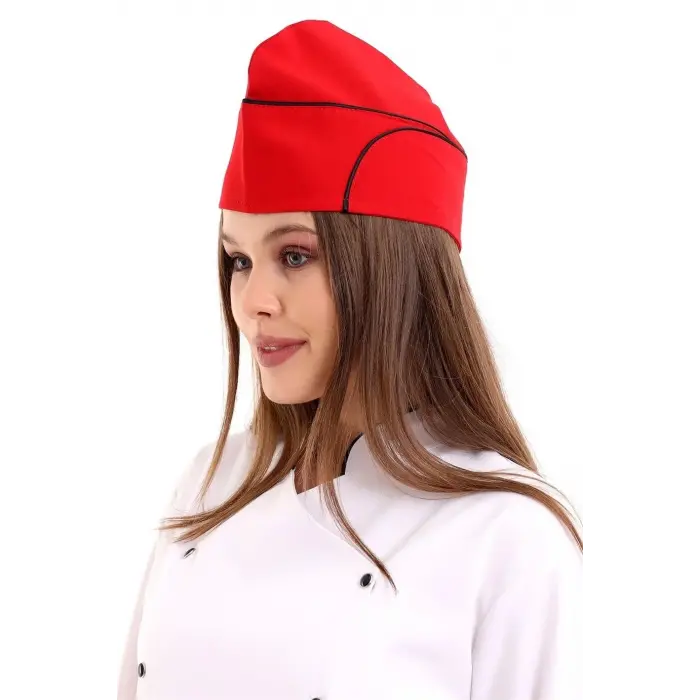 Aşçı Kayık Kep - Kırmızı Siyah Biyeli