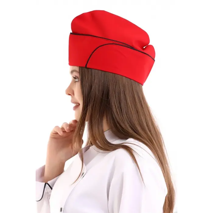 Aşçı Kayık Kep - Kırmızı Siyah Biyeli