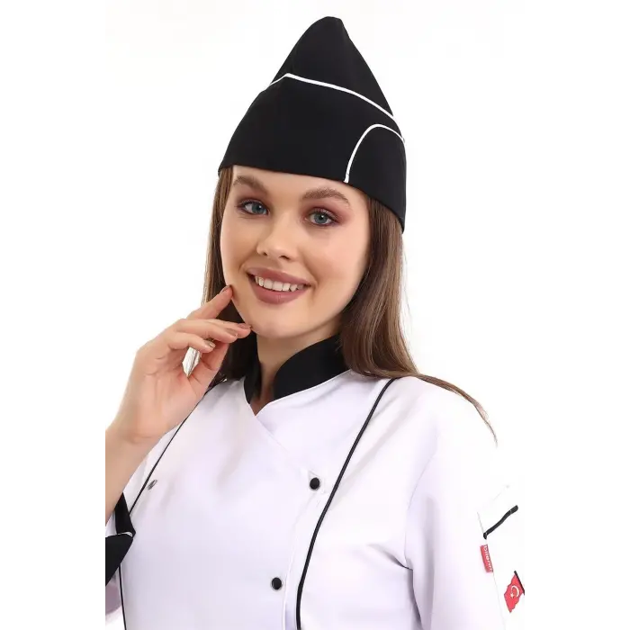 Aşçı Kayık Kep - Siyah Beyaz Biye