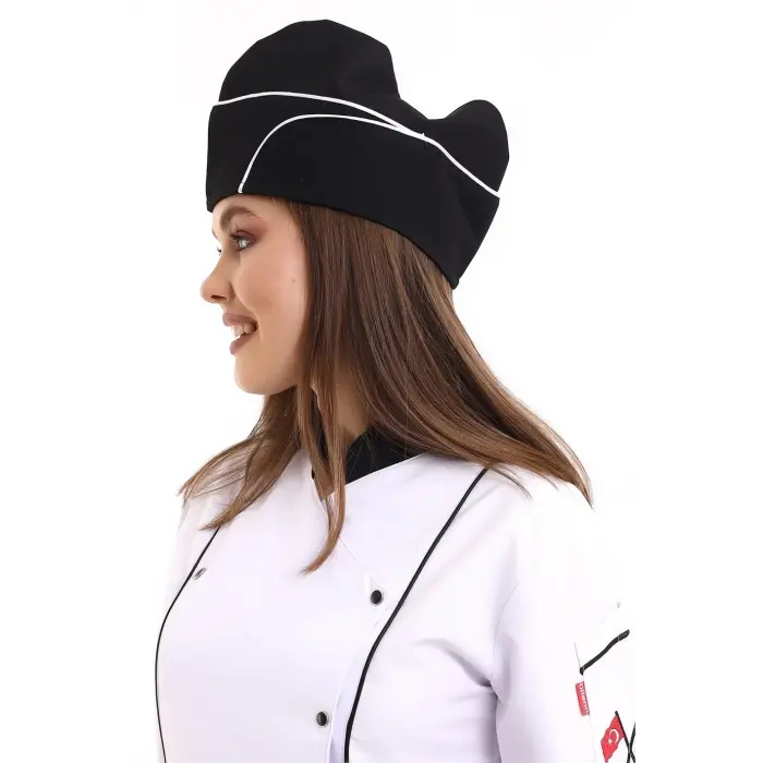 Aşçı Kayık Kep - Siyah Beyaz Biye