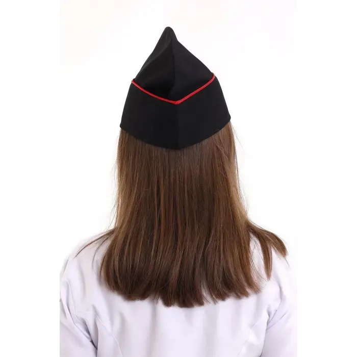 Aşçı Kayık Kep - Siyah Kırmızı Biye