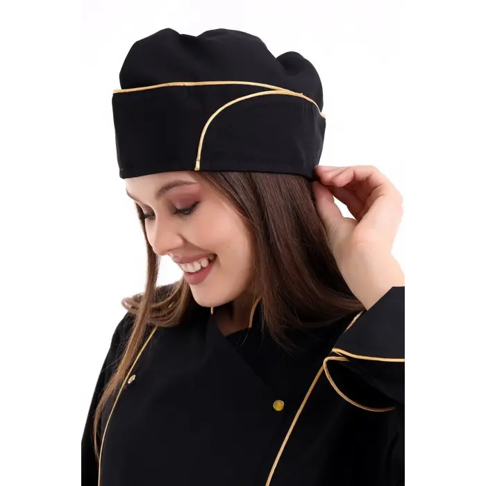 Aşçı Kayık Kep - Siyah-sarı Biye