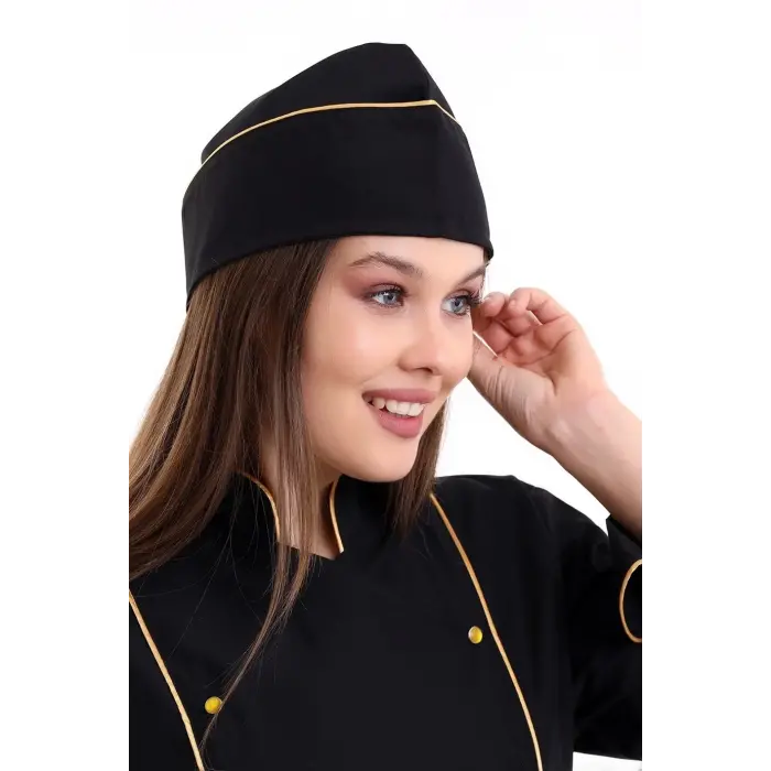 Aşçı Kayık Kep - Siyah-sarı Biye