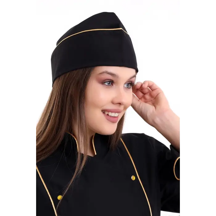 Aşçı Kayık Kep - Siyah-sarı Biye