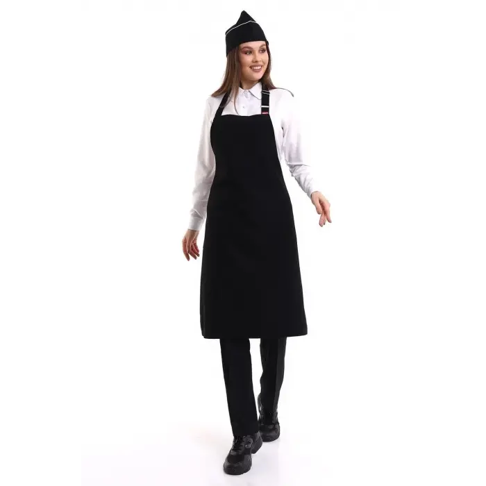 Askılı Önlük Cepli - 48 Siyah