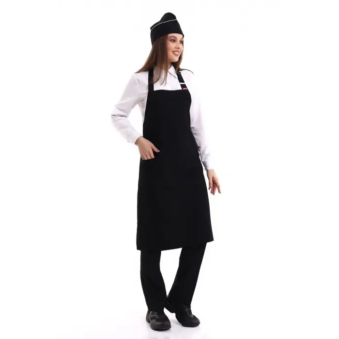 Askılı Önlük Cepli - 48 Siyah