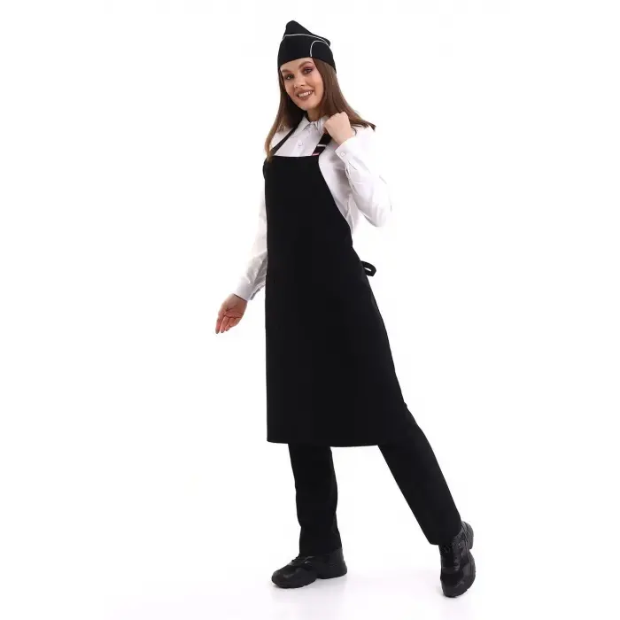 Askılı Önlük Cepli - 48 Siyah