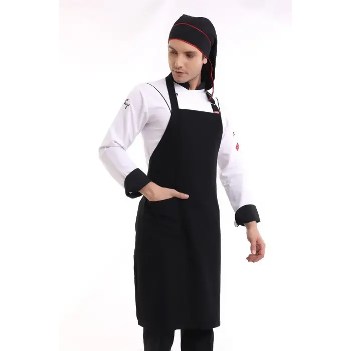 Askılı Önlük Cepli - 48 Siyah