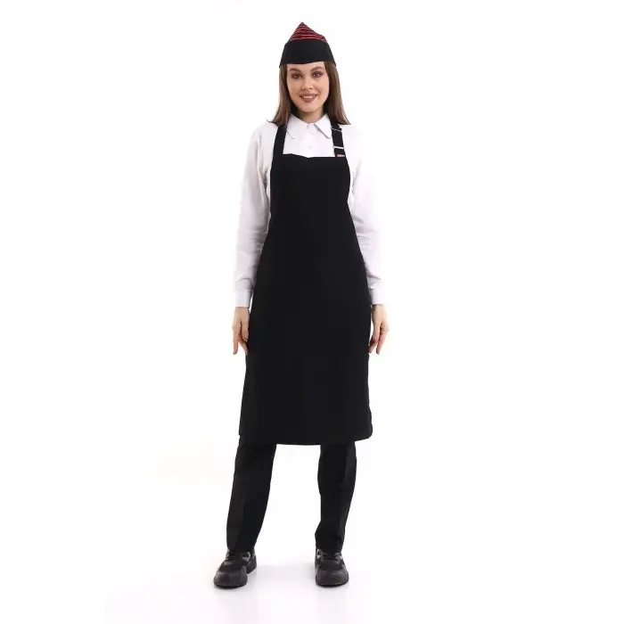 Askılı Önlük Cepsiz - 48 Siyah