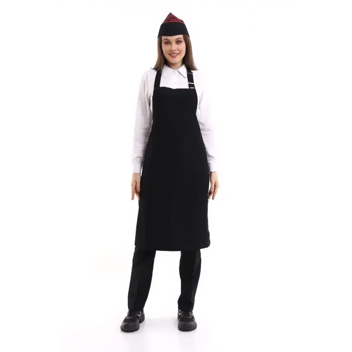 Askılı Önlük Cepsiz - 48 Siyah